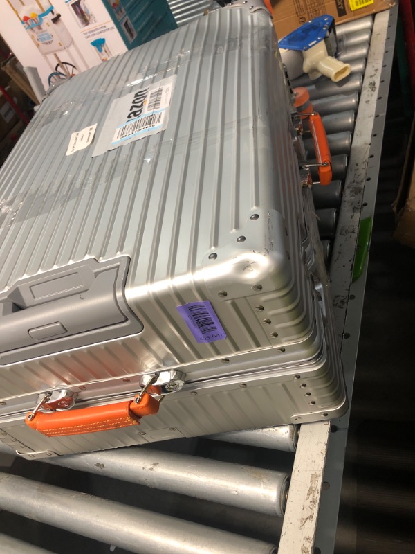 View 3 of **BOTH SUITCASES ARE DENTED, LARGER ONE MISSING A LATCH** ASCG Aluminum 2-Piece Luggage Set (20"/28")