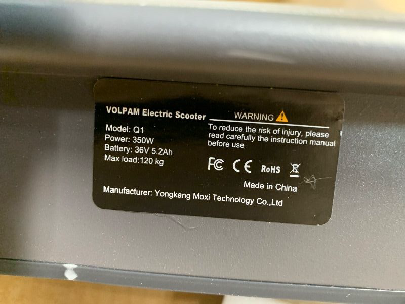 View 4 of ***UNABLE TO TEST***
VOLPAM Electric Scooter, 350W Motor, 19 Mph