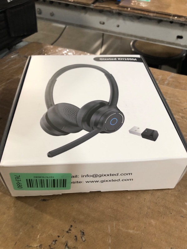 Photo 1 of ***MISSING PARTS***Gixxted (2026 Upgraded) Wireless Headset with Mic for Work, Bluetooth Headset with Noise Canceling Microphone, Wireless Headphones with Mic and USB Dongle and Mute, Fit for Computer/PC/Teams