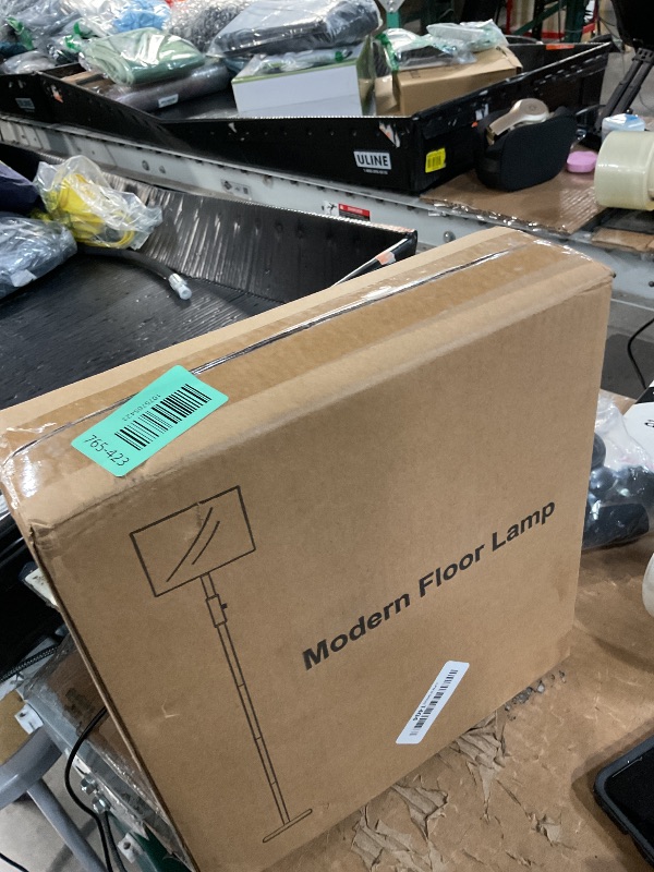 Photo 1 of ?Upgraded? Dimmable Floor Lamp for Living Room,1000 Lumens Bulb Included, Modern Floor Lamps Simple Design with Linen Shade, Tall Standing Lamp for Bedroom Office Dining Room, Black Pole Lamp
