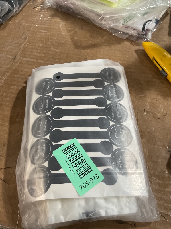 Photo 1 of (200Pcs)100pcs Translucent Plastic Bags/Bakery Bags with 100pcs Hand made Stickers for Cookie Cake Chocolate Candy Snack Wrapping Good for Bakery Party Supplies