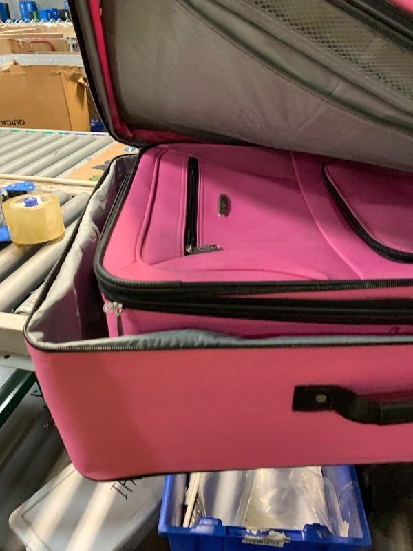 Photo 1 of ***MISSING PARTS MAAJOR DAMAGE***
Rockland Fashion Softside Upright Luggage Set, Expandable, Pink, 4-Piece (14/19/24/28)