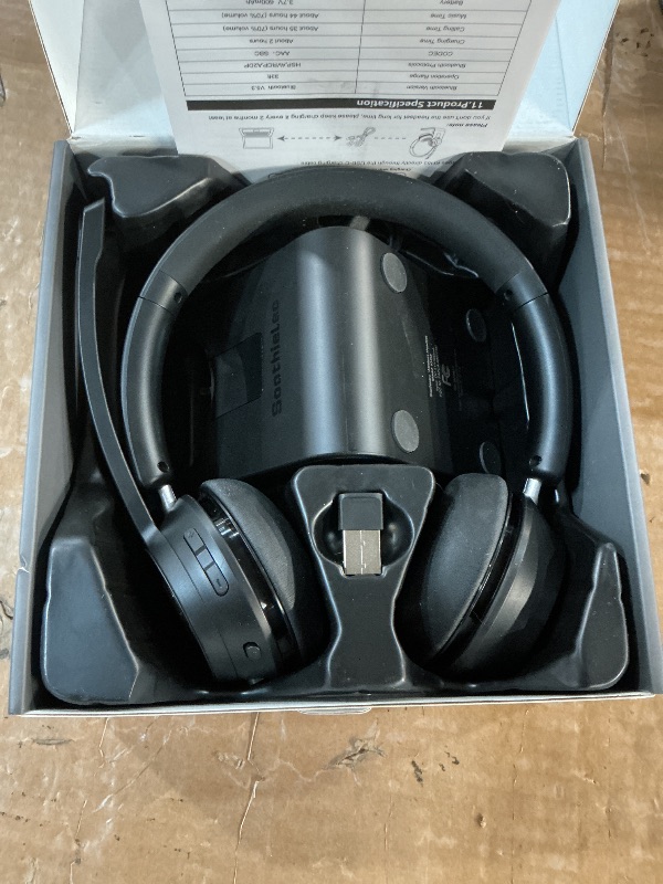 Photo 1 of (Upgraded Version) Wireless Headset, Bluetooth Headset with Noise Cancelling Microphone, Best Headphones with Mic Mute & USB Dongle for PC/Computer/Laptop/Cell Phones/Remote Work/Call Center