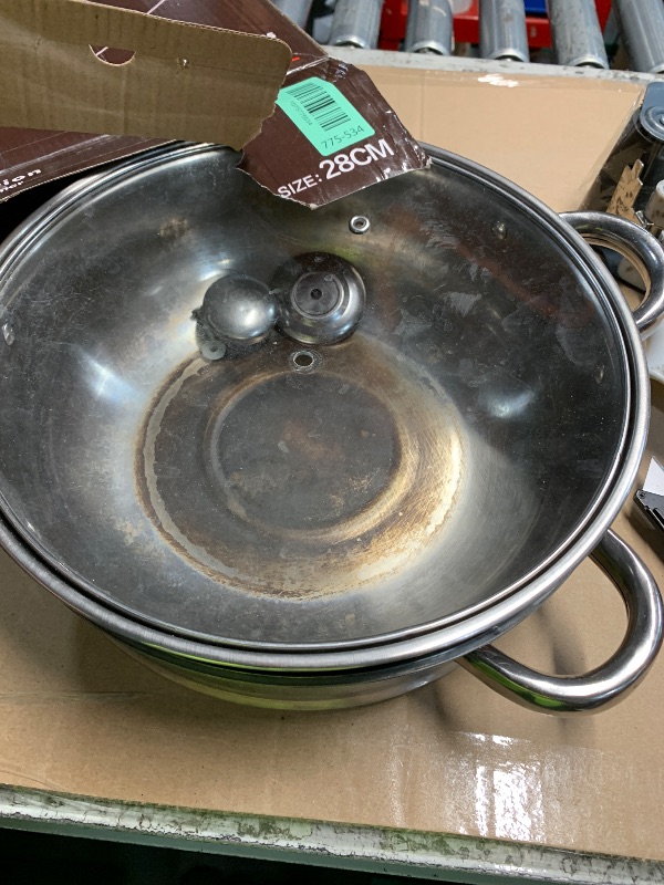 View 2 of ***FOR PARTS ONLY HEAVILY USED**ZENFUN Steamer Pot With Lid 2 Tier, Multipurpose Stainless Steel Steaming Pot, Steam Pots With Handle For Vegetable, Dumpling, Food, 11 Inch?Thickened?