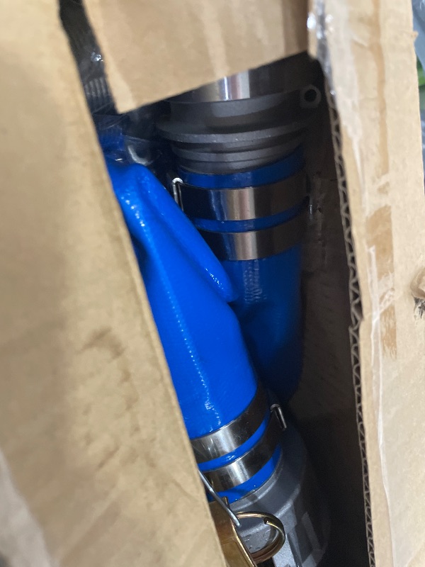 View 2 of 2" x 100ft PVC Lay Flat Discharge Hose With Aluminum Camlock C & E Fittings, Cam Lock Fitting Type F included, Heavy Duty Reinforced Pump Backwash Hose Assembly