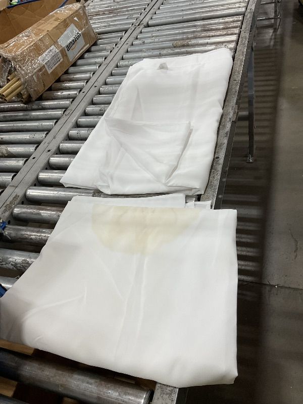 View 1 of ** needs wash*** Tablecloth Rectangle 60x128 Inches Ivory Table Cloths for Parties Wedding Reception Home Decorations(2 pack)