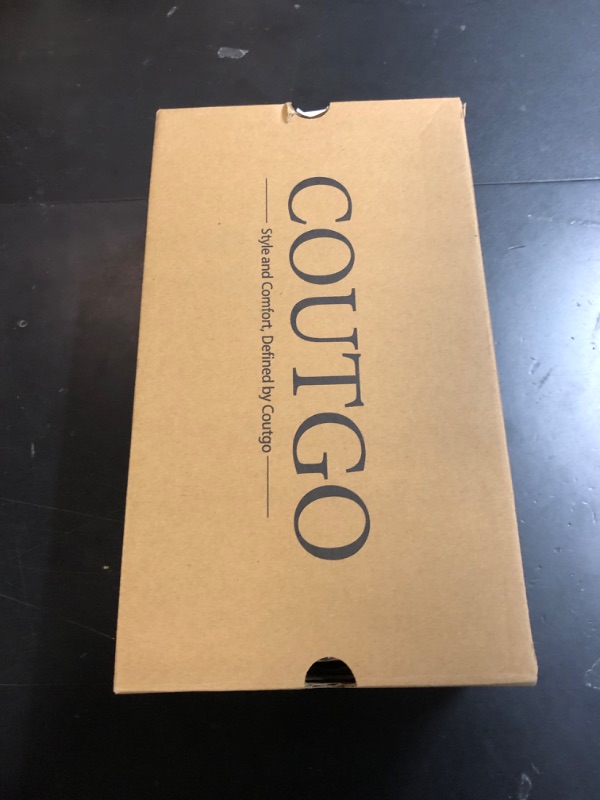 Photo 1 of Coutgo Womens Chunky Low Heels Bow Closed Toe Ankle Strap Pumps Elegant Wedding Party Dress Shoes, Nude, Size 6