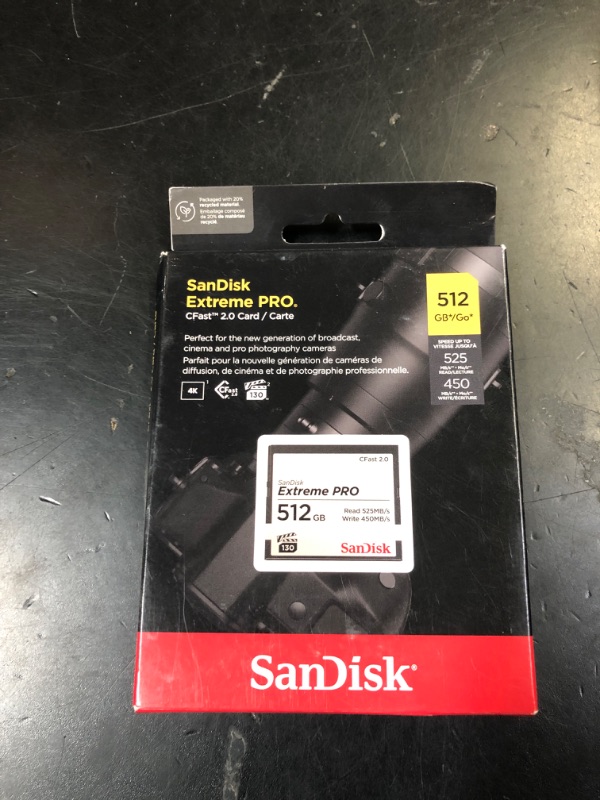 Photo 1 of SANDISK 512GB Extreme PRO CFast 2.0 Memory Card - SDCFSP-512G-G46D