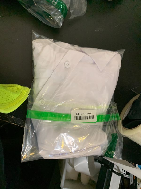 Photo 1 of ROUWELL White Button Down Shirt Men Long Sleeve Non Iron Wrinkle Free Stretch Business Office Wedding Dress Shirts M