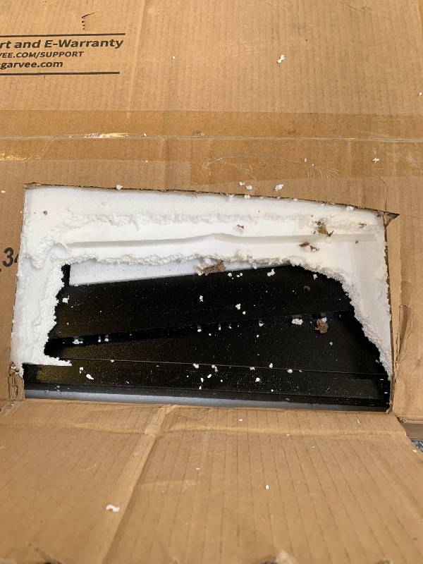 Photo 1 of GarveeHome Kitchen Microwave Cabinet with Storage and Drawers, Modern Small Buffet Cabinet with Glass Doors and Adjustable Shelf, Wooden Sideboard with Wide Top for Dining Room, Living Room, Black