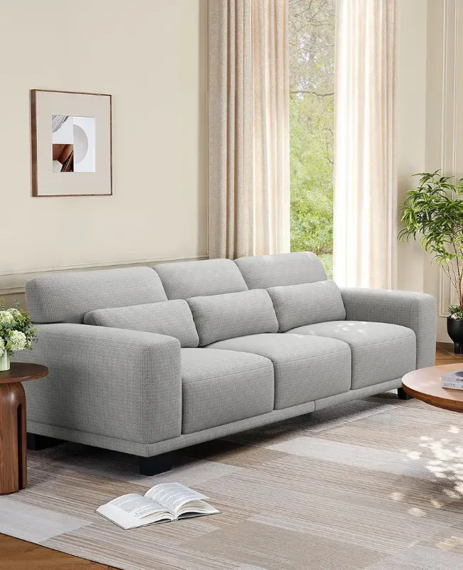 Photo 1 of Amada 89" Sofa, 3 Seater Grey Couch for Living Room