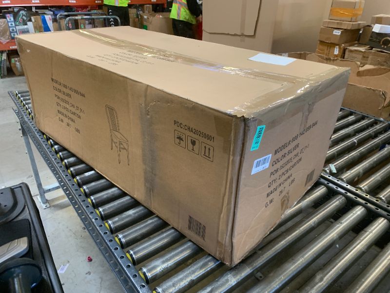 Photo 1 of Flash Furniture Gael Commercial Grade 2 Pack 24" High Silver Metal Indoor-Outdoor Counter Height Stool with Vertical Slat Back