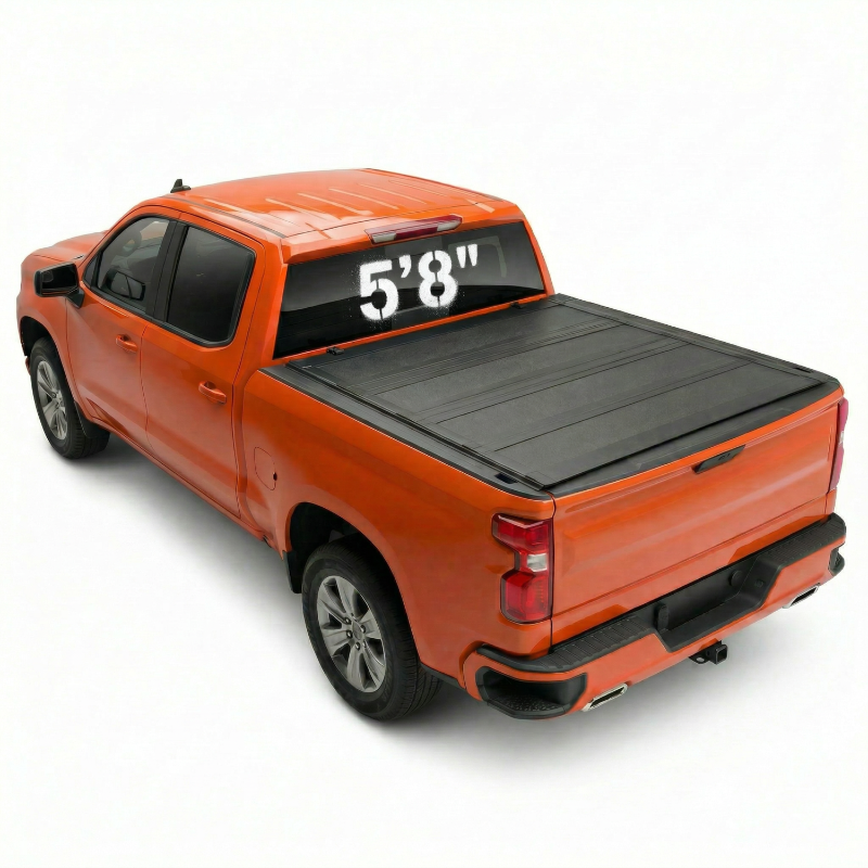 Photo 1 of TRUXEN Hard Folding Tonneau Cover for Chevy Silverado 1500 / GMC Sierra 1500 2019-2026 & 2022 LTD 5'8" Bed – 4-Panel Aluminum & PP Honeycomb, Waterproof, Locking