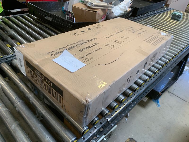 Photo 1 of Abstract Glass Top Coffee Table in Walnut