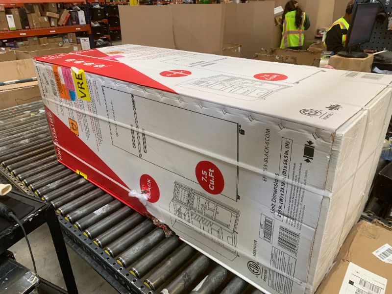 Photo 1 of Frigidaire EFR753 Retro Apartment Size Refrigerator with Top Freezer - 2 Door Fridge with 7.5 Cu Ft of Storage Capacity, Adjustable Spill-Proof Shelves, Door & Crisper Bins, Black