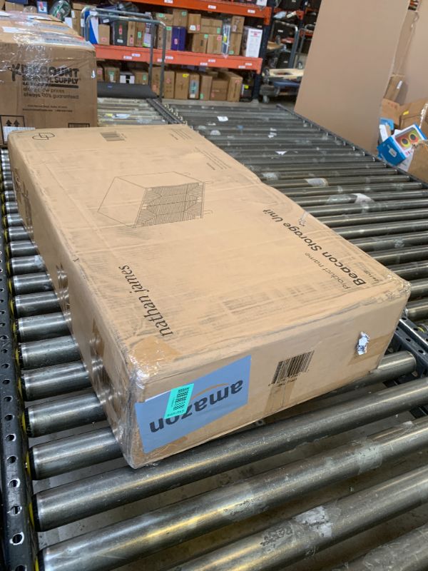 Photo 1 of Nathan James Beacon Accent Natural Sideboard Storage Cabinet in Light Wood with Adjustable Interior Shelf and Seagrass Doors, for Hallway, Entryway or Dining Room, Light Brown