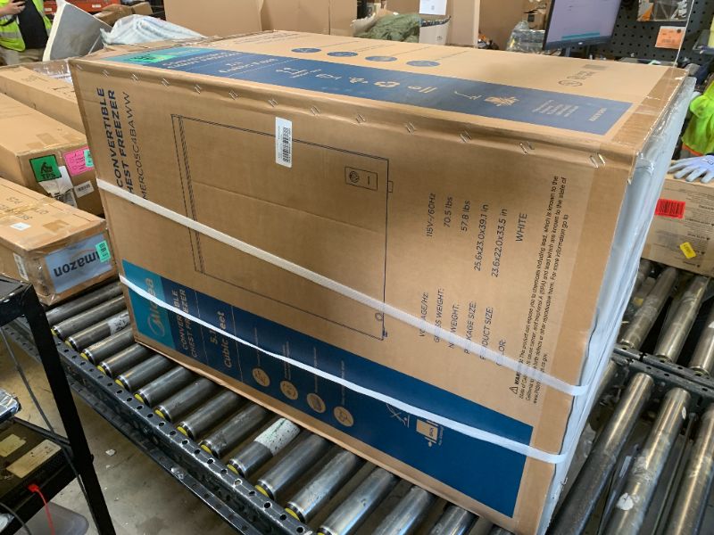 Photo 1 of Midea MERC05C4BAWW Chest Freezer, 5.1 Cubic Feet Freezer With Removable Basket, Interior LED Light, Adjustable Temperature, For Kitchen Apartment Office, White