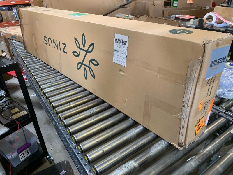 Photo 1 of Zinus Allen Mid Century Wood Platform Bed Frame, Solid Wood Foundation, Wood Slat Support, No Box Spring Needed, Easy Assembly, Queen