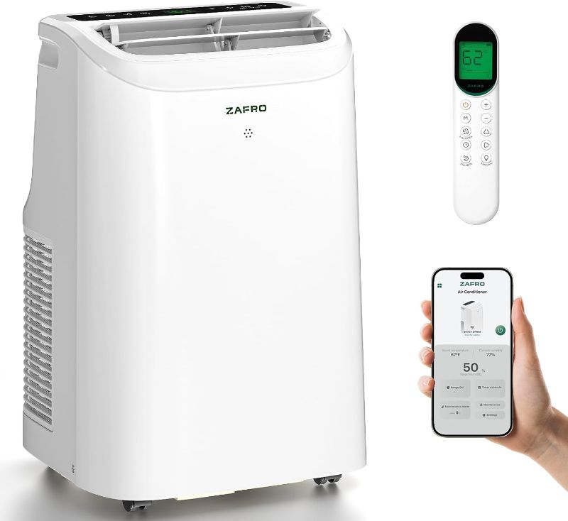 Photo 1 of ZAFRO Portable Air Conditioners, 10000 BTU (6000 BTU SACC), Portable AC with Drainage-free Cooling, Fan & Dehumidifier, Smart AC Unit with APP/Remote, 47dB Quiet, 24H Timer for Living Room, Bedroom
