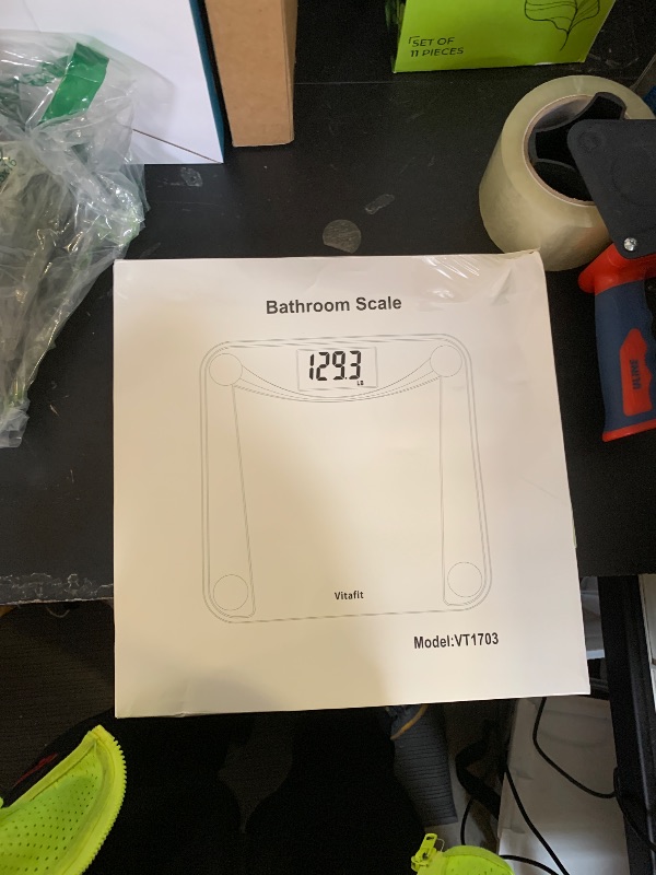 Photo 1 of Vitafit Digital Bathroom Weight Scale for Body Weight, High Accuracy Assured by Weighing Professional Since 2001,Extra Large Blue Backlit LCD and Step-On, 400lb/182kg, Clear Glass
