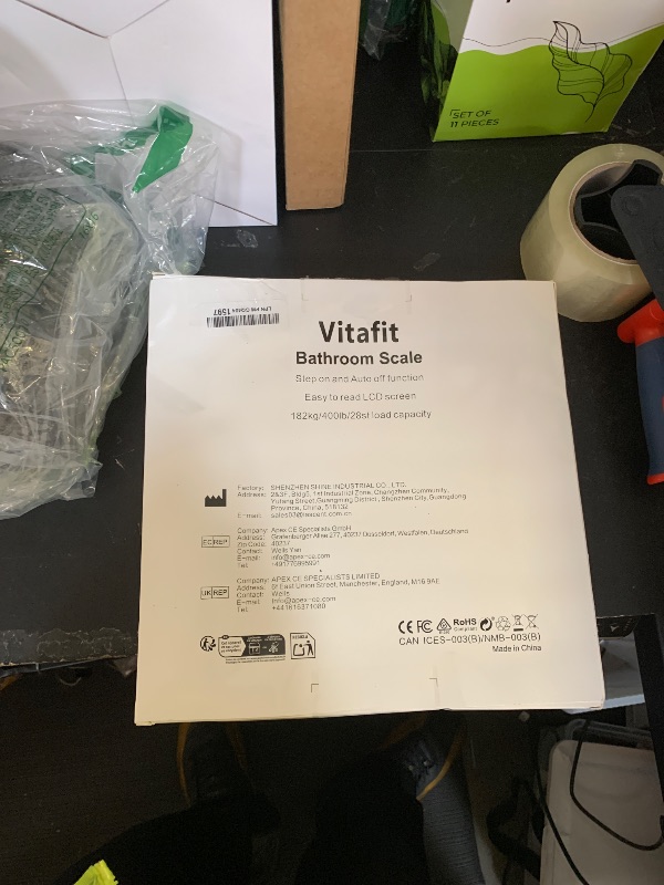 Photo 1 of Vitafit Digital Bathroom Weight Scale for Body Weight, High Accuracy Assured by Weighing Professional Since 2001,Extra Large Blue Backlit LCD and Step-On, 400lb/182kg, Clear Glass