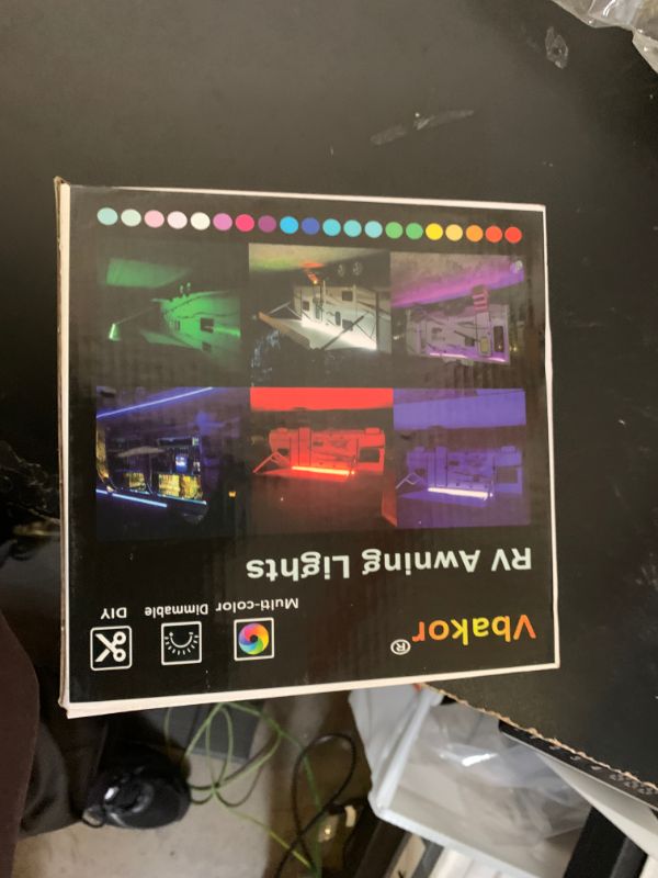 Photo 1 of Vbakor RV Awning Lights Kit, 20FT RGB Dimmable Waterproof 12V Camper Awning Strip Lights with APP/Remote Control, Sound Music Sync, RV Exterior Lighting for Party Motorhome Travel Trailer