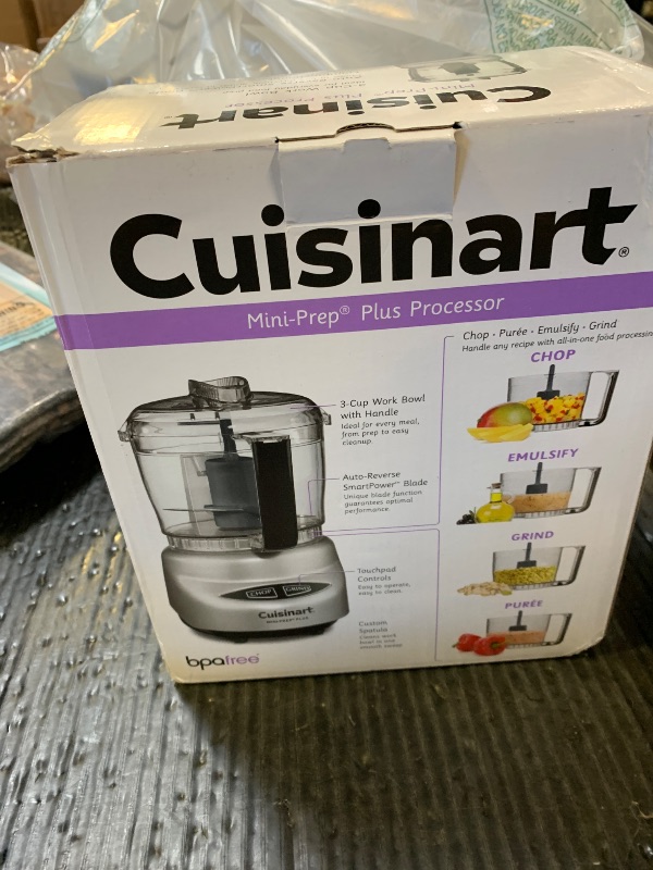 Photo 1 of Cuisinart Mini-Prep Plus Food Processor, 24-Ounce Mini Food Processor to Chop Herbs, Vegetables, and Hard Cheese, 24-Ounce Work Bowl, Reversible Stainless Steel Blade, DLC-2ABC, Brushed Chrome