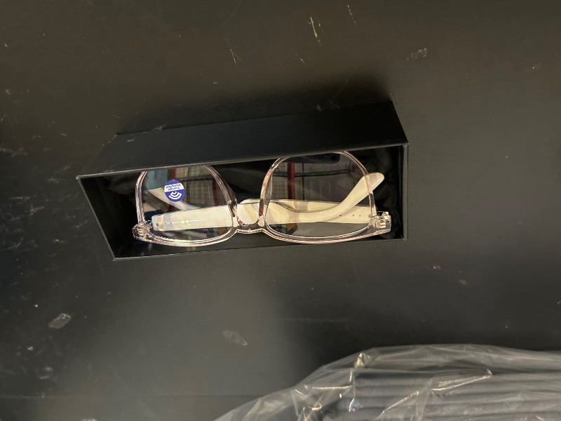 Photo 1 of GenXenon AI Smart Glasses with Real-Time Translation, Wireless Bluetooth 5.3, Smart Simultaneous Interpretation for 160+ Languages, Open-Ear Design,Clear Frame Blue Light Glasses for Woman Travel,Work