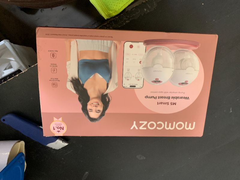 Photo 1 of Momcozy M5 Smart APP Controlled Wearable Breast Pump, Hands-Free Wireless Electric Pump, 3 Modes 9 Suction Levels, BPA-Free, Portable Lightweight, 24mm Flange, 2-Pack Cozy Red