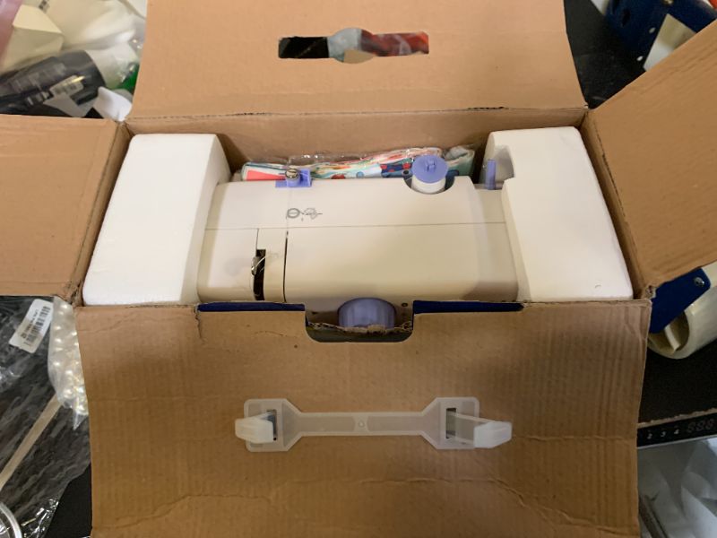Photo 1 of Stoigeld Sewing Machine for Beginners with 20Pcs Fabric & 32Pcs Sewing Threads Kit,Portable Sewing Machine with 12 Built-in Stitches & 2 Speed(High-Low Speeds)-SM-725