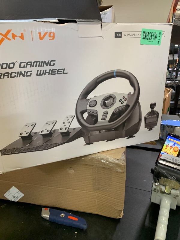 Photo 1 of PXN V9 Racing Wheel with Pedals and Shifter 270/900 Degree Gaming steering Wheel for PC,PS4,PS3,Xbox One, Xbox Series X/S,N-Switch (NOT Support Mac/PS5)