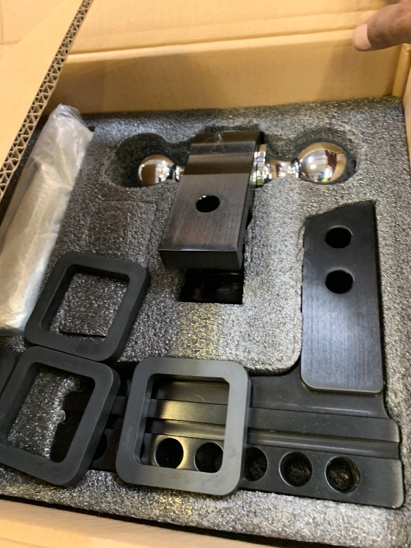 Photo 1 of Adjustable Trailer Truck Drop Hitch - Fits 2 Inch Receiver Only, 6 Inch Drop Dual Ball Mount 2" and 2-5/16" Up to 12,500 LBS GTW, Heavy Duty Aluminum Towing Hitch with 2 Hitch Locks & 4 Silencer Pads