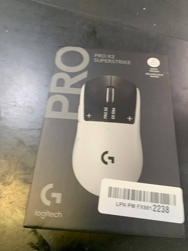 Photo 1 of Logitech PRO X2 SUPERSTRIKE Lightspeed Wireless Gaming Mouse, Ultra-Fast Performance, Ultra Lightweight (61 g), Customizable Click Haptics, USB-C Charging, for PC/Mac/Laptop - White