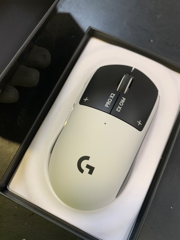 Photo 1 of Logitech PRO X2 SUPERSTRIKE Lightspeed Wireless Gaming Mouse, Ultra-Fast Performance, Ultra Lightweight (61 g), Customizable Click Haptics, USB-C Charging, for PC/Mac/Laptop - White