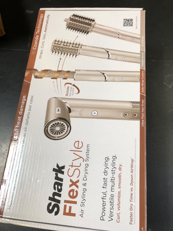 Photo 1 of Shark FlexStyle Air Styling & Drying System, Powerful Hair Dryer Brush & Multi-Styler with Auto-Wrap Curlers, Paddle Brush, Oval Brush, Concentrator Attachment, Stone, HD430