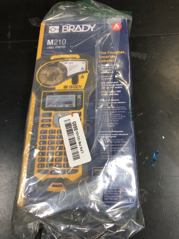 Photo 1 of Brady M210 Portable Label Printer with Rubber Bumpers, Multi-Line Print, 6 to 40 Point Font (Replaces BMP21-PLUS Printer)