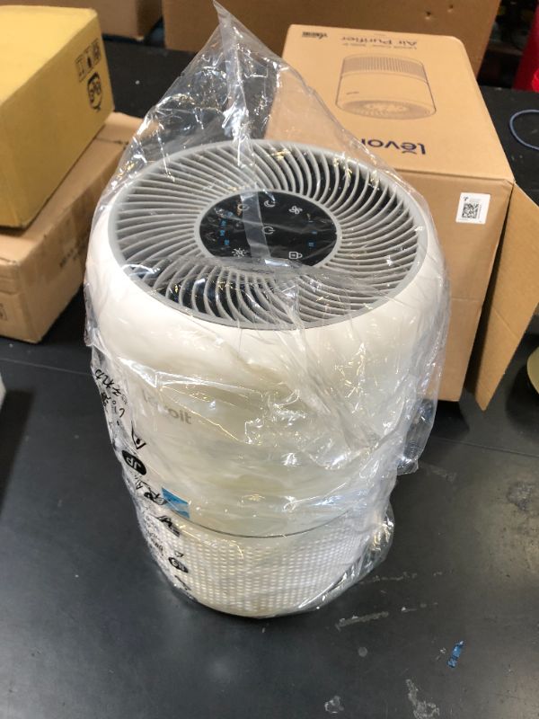 Photo 1 of Levoit - Core300-P Air Purifier – HEPA 3-in-1 Filter, 1073 ft² Coverage, Pet Hair &amp; Allergy, Sleep Mode, White