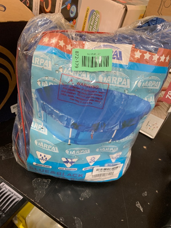 Photo 1 of TARPAL 6ft Round Small tarp Waterproof 8mil Poly Tarps Multifunctional Tarpaulin Dust and UV Resistance Outdoor Cover for Pet House/Tent Under The tarp Etc?Blue/Black?