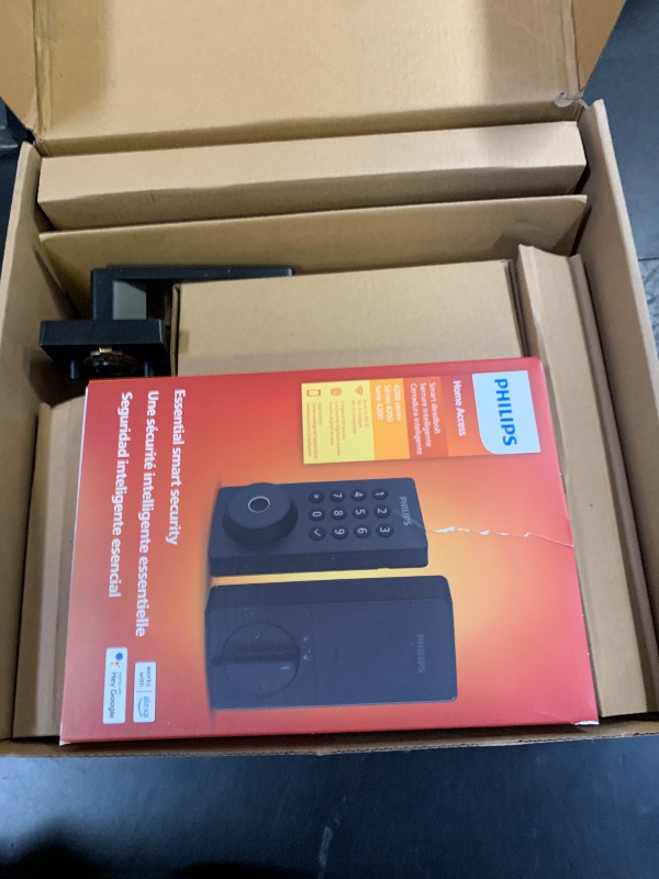 Photo 1 of Philips Wi-Fi Smart Door Lock Deadbolt with Handle Set, Keyless Entry Door Lock for Front Door Set, Portable Fingerprint Door Lock with App Control, IP53 Waterproof, Auto Lock, Alexa Voice Control