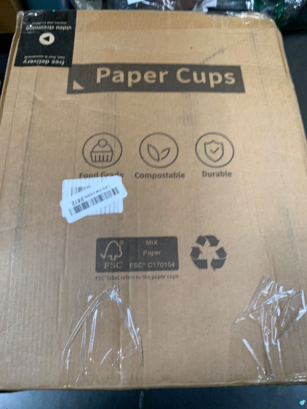 Photo 1 of RACETOP 500 pack Disposable Coffee Cups 12 oz, Paper Cups 12 oz, Hot Cups, Ideal for Hot Drinks, Coffee(white)