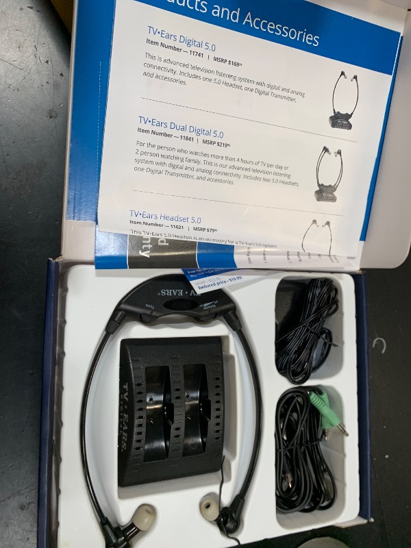 Photo 1 of TV Ears Digital Wireless Headset System for Seniors – Personal Volume Control, TV Hearing Device, No Audio Delay, Plug-N-Play, Works with Most TV Brands, Ideal for Hearing Impaired – Model 11741