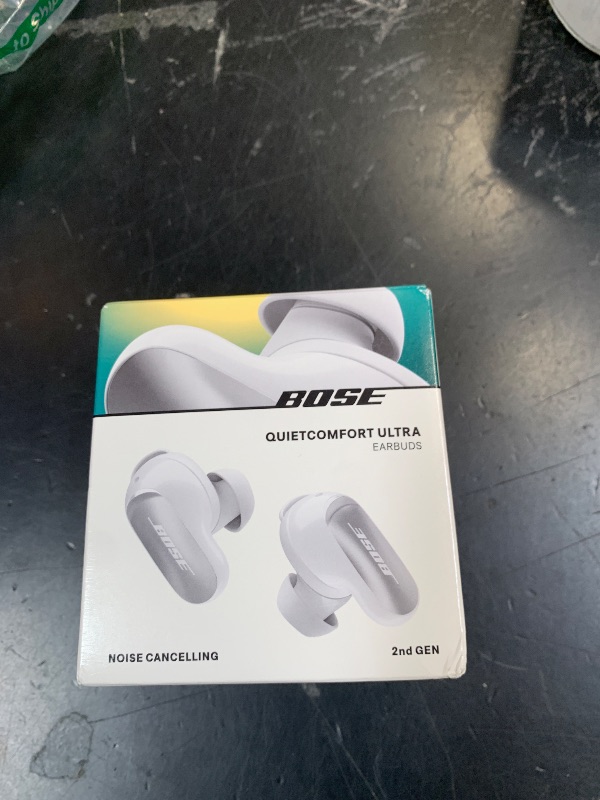 Photo 1 of Bose QuietComfort Ultra Earbuds (2nd Gen) - Wireless Noise Cancelling Earbuds with Mic, Immersive Audio, USB-C Charging, Up to 6 Hours Battery, IPX4 Rating, White Smoke