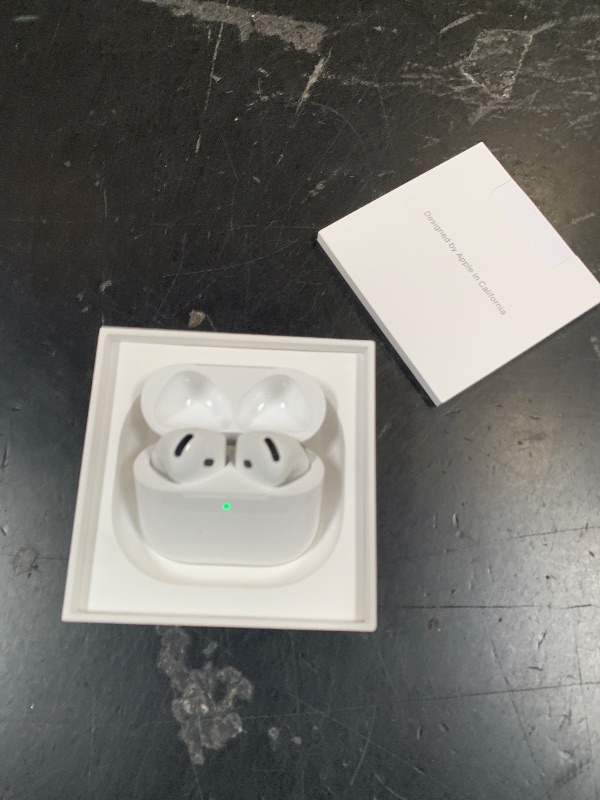 Photo 1 of Apple AirPods 4 Wireless Earbuds, Bluetooth Headphones, with Active Noise Cancellation, Adaptive, Transparency Mode, Personalized Spatial Audio, USB-C Charging Case, Wireless Charging, H2 Chip