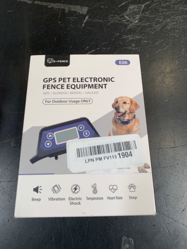 Photo 1 of E-FENCE GPS Wireless Dog Collar Fence System,Electric Fence for Dogs,Adjustable Warning Strength,Pet Containment System, Outdoor Use Only