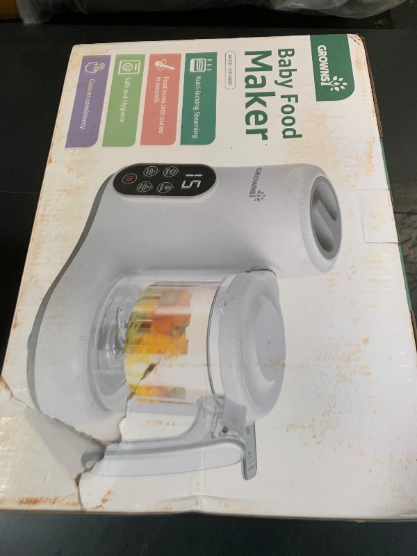 Photo 1 of Grownsy Baby Food Maker with Steam Basket, One Step Baby Food Processor Steamer Puree Blender Grinder Mills Machine, Auto Cooking Grinding and Sterili-zing for Healthy Homemade Baby Food, Dark Blue