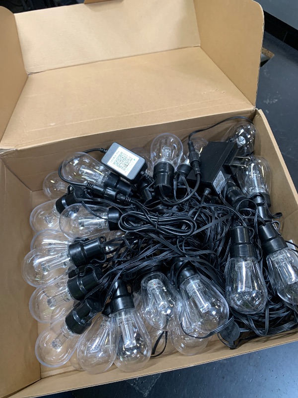 Photo 1 of Outdoor String Lights,200FT Smart RGB+IC Patio Lights with Shatterproof LED Bulbs ,Outside Light Dimmable Patio for Decor DIY IP67 Waterproof ,Courtyard, garden,Holiday,LED lights more Scene Modes