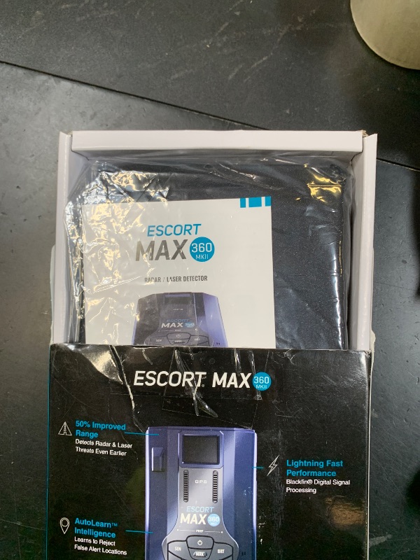 Photo 1 of Escort MAX 360 MKII Radar and Laser Detector Bluetooth Enabled, 360° Directional Arrows, Exceptional Range, Shared Alerts, Apple CarPlay and Android Auto Compatible, Black