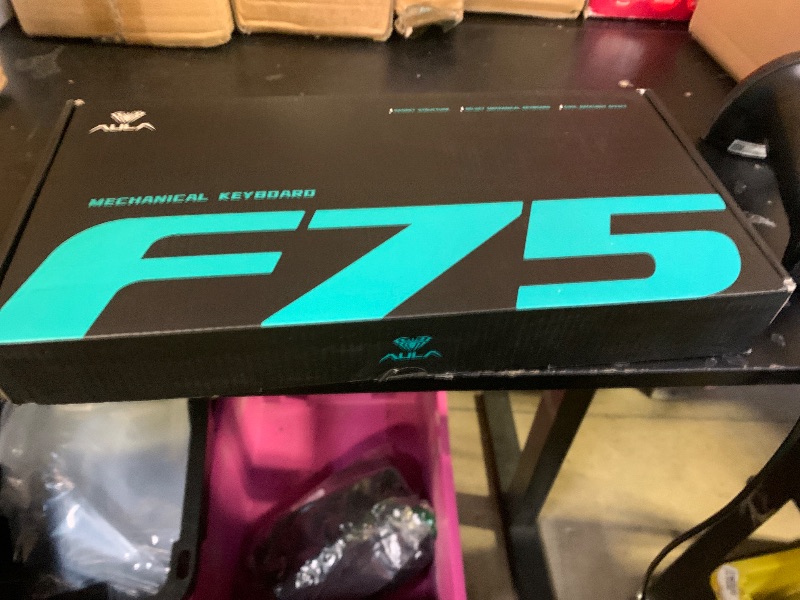 Photo 1 of AULA F75 Pro Wireless Mechanical Keyboard with Knob,75% Hot Swappable Custom Gaming Keyboards,RGB Backlit,Pre-lubed Switches,Side Printed PBT Keycaps Creamy Sounding Computer Keyboard, Line Black