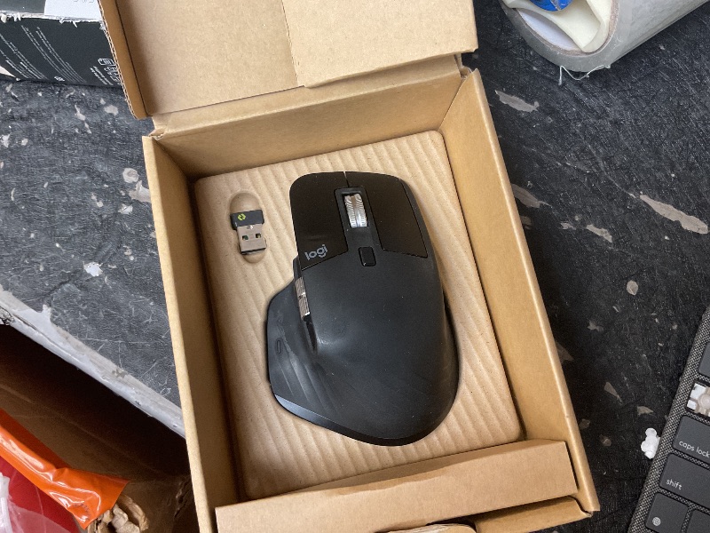 Photo 1 of Logitech MX Master 3S Wireless Mouse Standard Edition with Logi Bolt USB Receiver, Ultra-Fast Scrolling, Ergo, 8K DPI, Track on Glass, Quiet Clicks, USB-C, Bluetooth, Windows, Linux, Chrome - Graphite