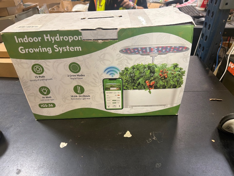 Photo 1 of SPECILITE Hydroponics Growing System Kit with 30” Height, 15 Pods Herb Garden with 36W Grow Light, Auto Timer & Pump System, APP & WiFi Controlled Smart Indoor Garden for Vegetables,Kitchen & Gifts